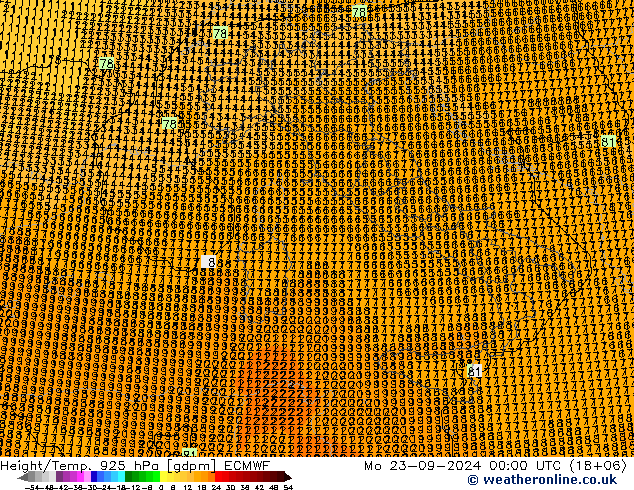 Géop./Temp. 925 hPa ECMWF lun 23.09.2024 00 UTC