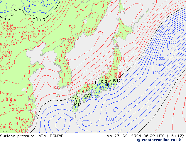 Yer basıncı ECMWF Pzt 23.09.2024 06 UTC