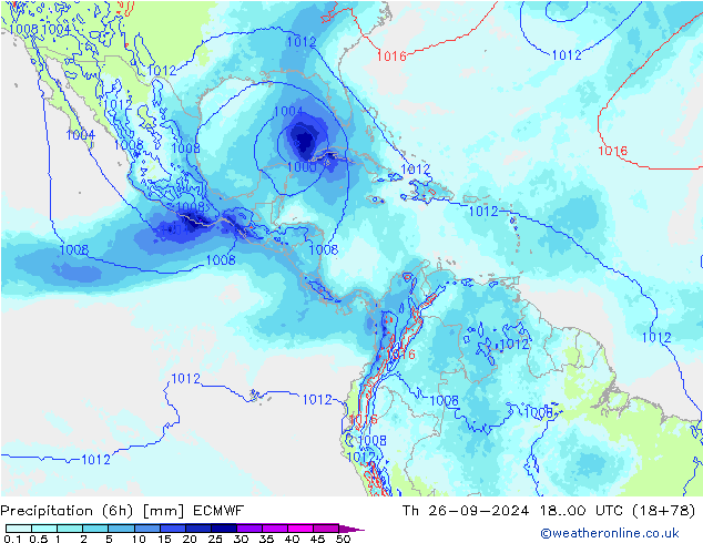 Yağış (6h) ECMWF Per 26.09.2024 00 UTC