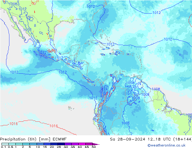 opad (6h) ECMWF so. 28.09.2024 18 UTC