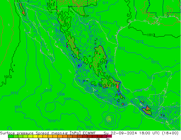 ciśnienie Spread ECMWF nie. 22.09.2024 18 UTC