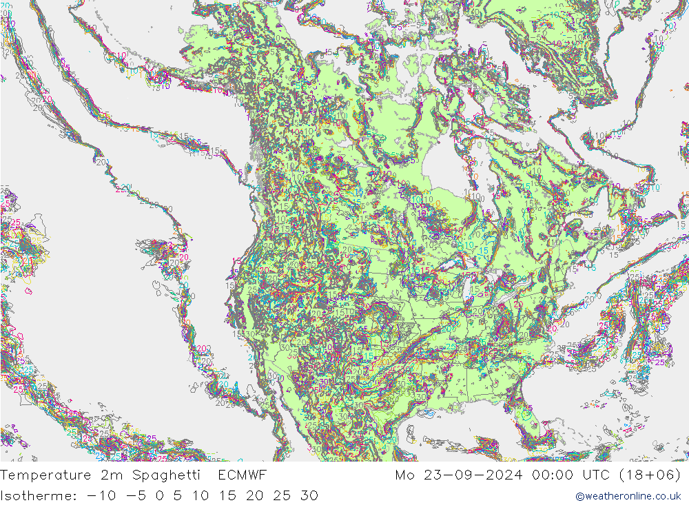 Temperaturkarte Spaghetti ECMWF Mo 23.09.2024 00 UTC