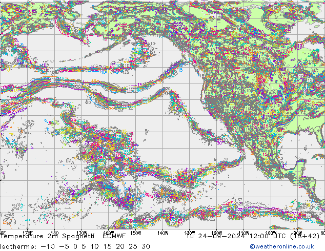 Temperatuurkaart Spaghetti ECMWF di 24.09.2024 12 UTC