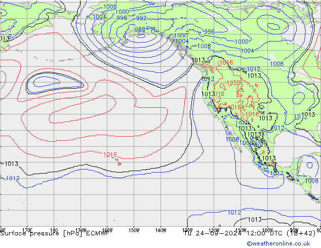 Surface pressure ECMWF Tu 24.09.2024 12 UTC