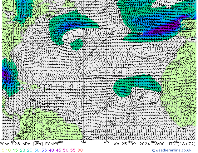 Wind 925 hPa ECMWF We 25.09.2024 18 UTC