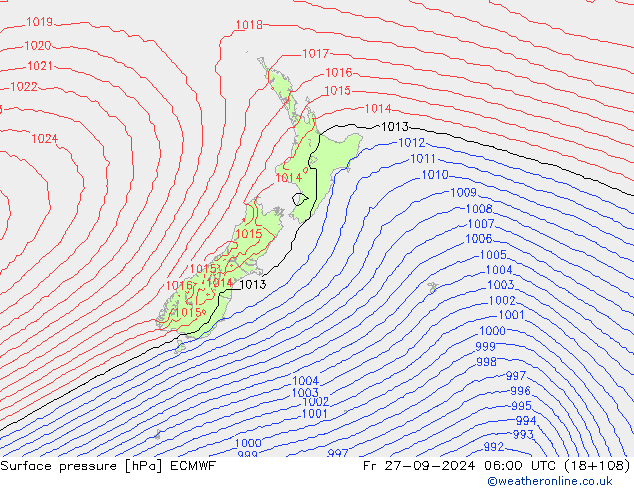 ciśnienie ECMWF pt. 27.09.2024 06 UTC