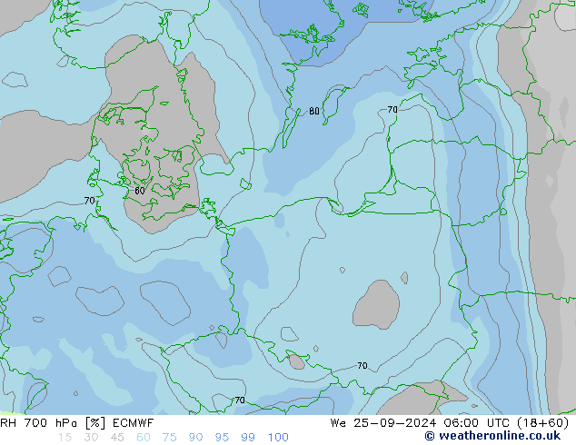 RH 700 hPa ECMWF St 25.09.2024 06 UTC