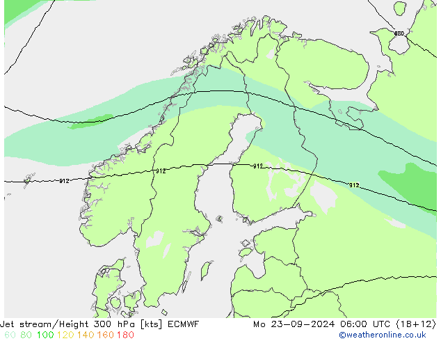 Corrente a getto ECMWF lun 23.09.2024 06 UTC