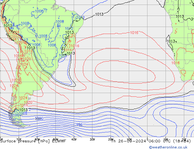 Luchtdruk (Grond) ECMWF do 26.09.2024 06 UTC