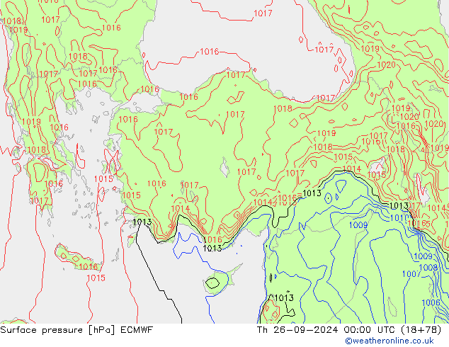 pressão do solo ECMWF Qui 26.09.2024 00 UTC