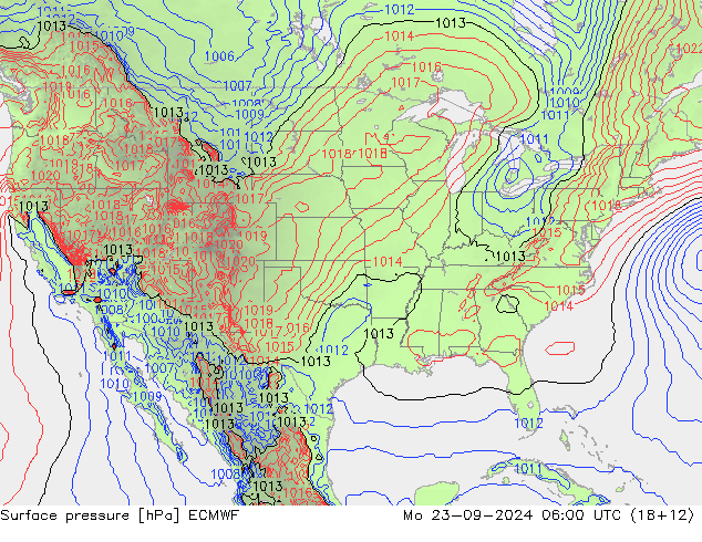 Pressione al suolo ECMWF lun 23.09.2024 06 UTC