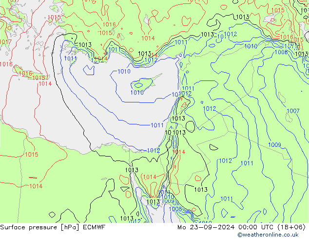 ciśnienie ECMWF pon. 23.09.2024 00 UTC