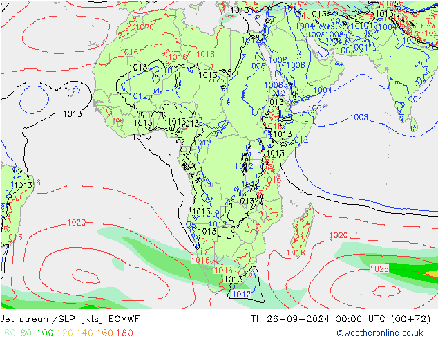 Jet stream/SLP ECMWF Th 26.09.2024 00 UTC