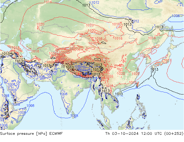 Surface pressure ECMWF Th 03.10.2024 12 UTC