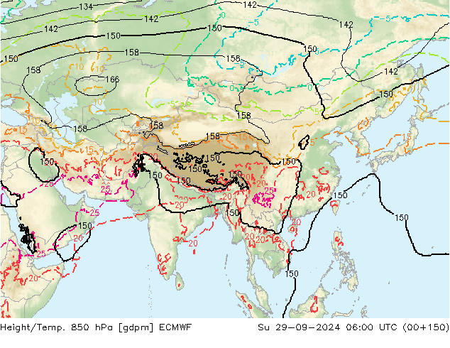 Height/Temp. 850 hPa ECMWF  29.09.2024 06 UTC