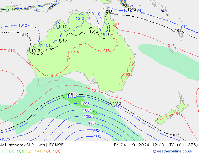 Jet Akımları/SLP ECMWF Cu 04.10.2024 12 UTC