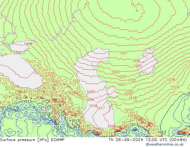 Bodendruck ECMWF Do 26.09.2024 12 UTC