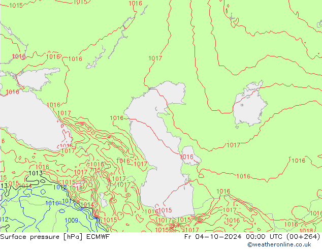 ciśnienie ECMWF pt. 04.10.2024 00 UTC