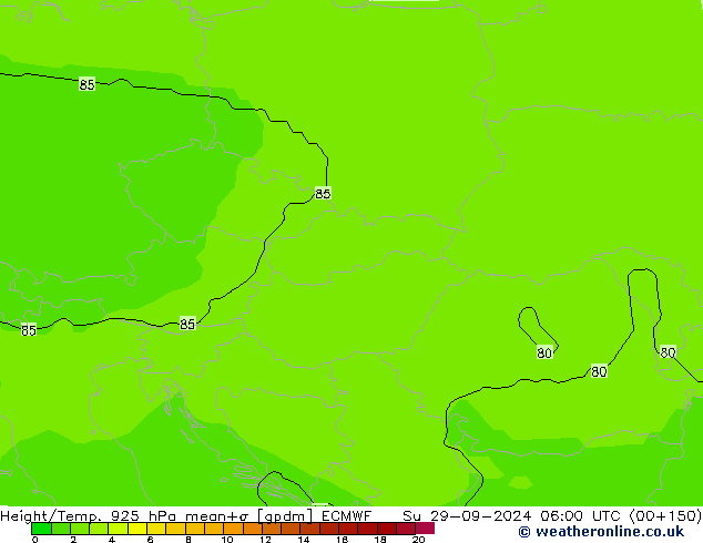 Geop./Temp. 925 hPa ECMWF dom 29.09.2024 06 UTC