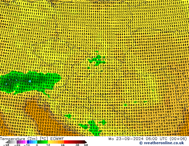 карта температуры ECMWF пн 23.09.2024 06 UTC