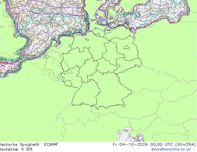 Isotachs Spaghetti ECMWF Fr 04.10.2024 00 UTC