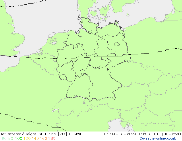 Jet stream/Height 300 hPa ECMWF Fr 04.10.2024 00 UTC