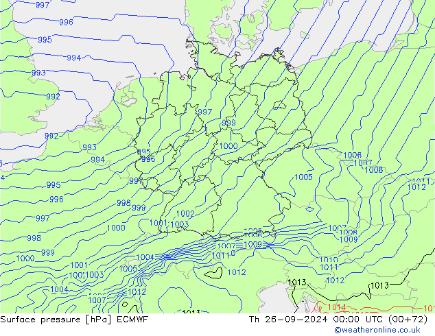 приземное давление ECMWF чт 26.09.2024 00 UTC