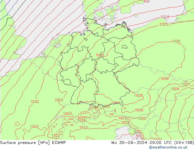 ciśnienie ECMWF pon. 30.09.2024 00 UTC