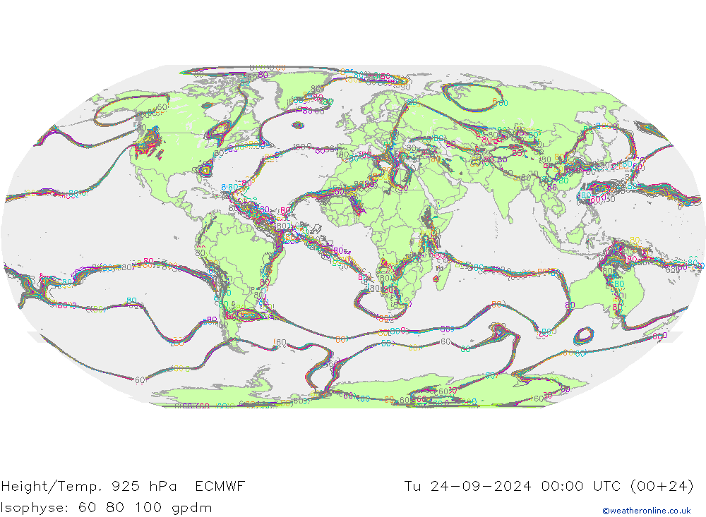 Height/Temp. 925 hPa ECMWF Di 24.09.2024 00 UTC