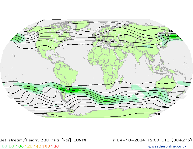 Jet stream/Height 300 hPa ECMWF Fr 04.10.2024 12 UTC