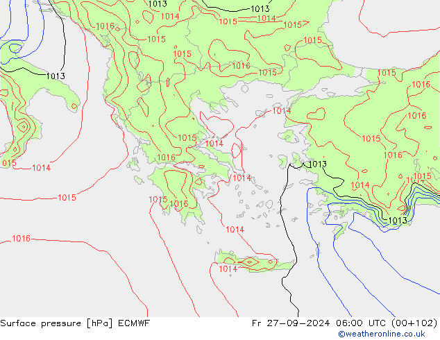 Surface pressure ECMWF Fr 27.09.2024 06 UTC