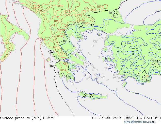 pressão do solo ECMWF Dom 29.09.2024 18 UTC