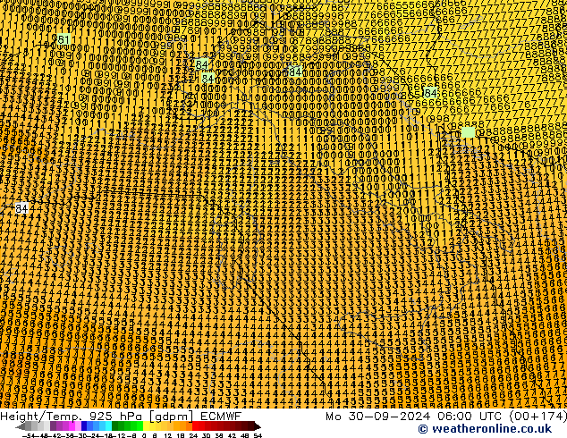 Height/Temp. 925 hPa ECMWF Po 30.09.2024 06 UTC