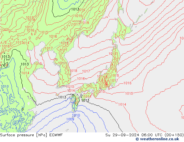 Bodendruck ECMWF So 29.09.2024 06 UTC