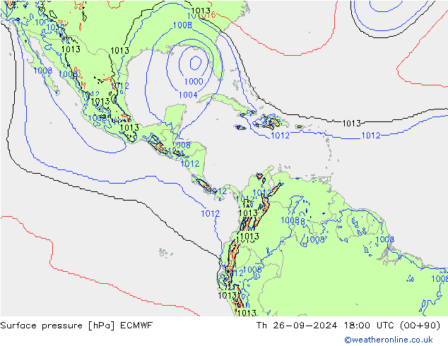 Yer basıncı ECMWF Per 26.09.2024 18 UTC