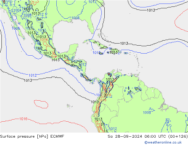 Pressione al suolo ECMWF sab 28.09.2024 06 UTC