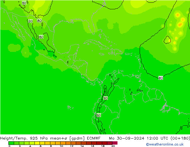 Height/Temp. 925 hPa ECMWF Seg 30.09.2024 12 UTC