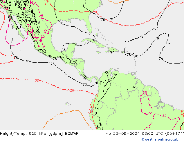 Height/Temp. 925 hPa ECMWF Po 30.09.2024 06 UTC