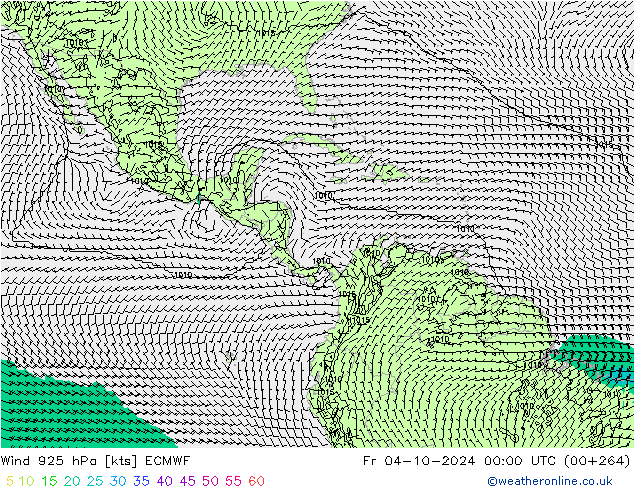 ветер 925 гПа ECMWF пт 04.10.2024 00 UTC