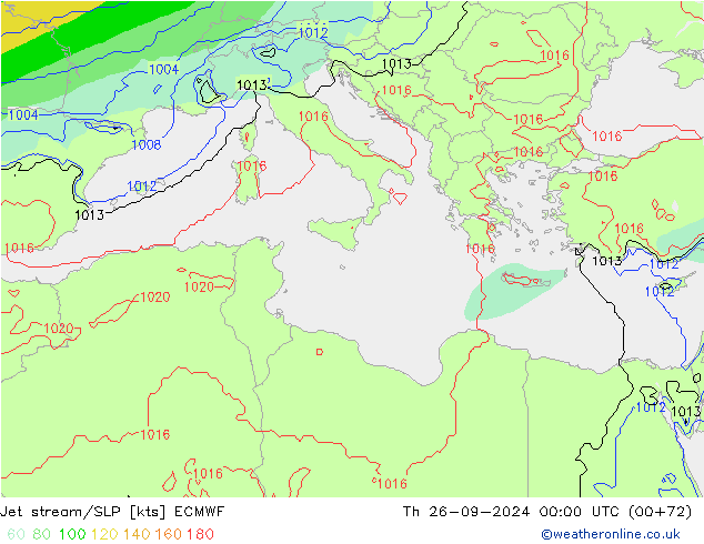 Jet stream/SLP ECMWF Th 26.09.2024 00 UTC