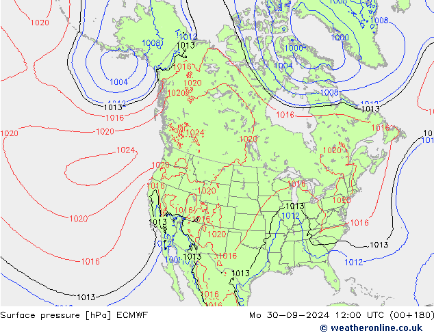 приземное давление ECMWF пн 30.09.2024 12 UTC