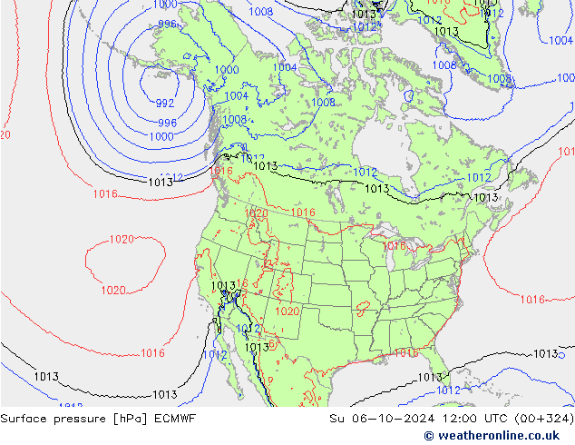 ciśnienie ECMWF nie. 06.10.2024 12 UTC