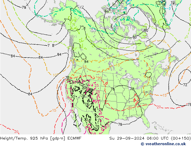 Height/Temp. 925 hPa ECMWF So 29.09.2024 06 UTC