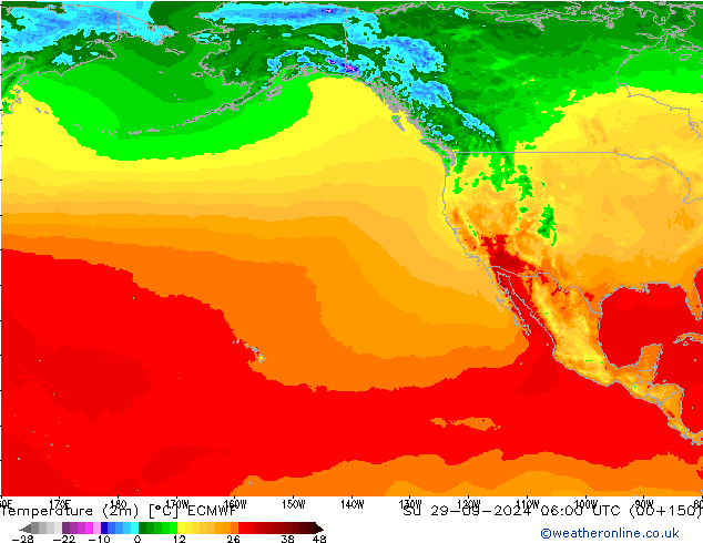 Temperature (2m) ECMWF Su 29.09.2024 06 UTC