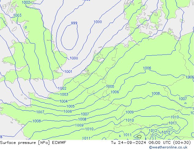 pression de l'air ECMWF mar 24.09.2024 06 UTC