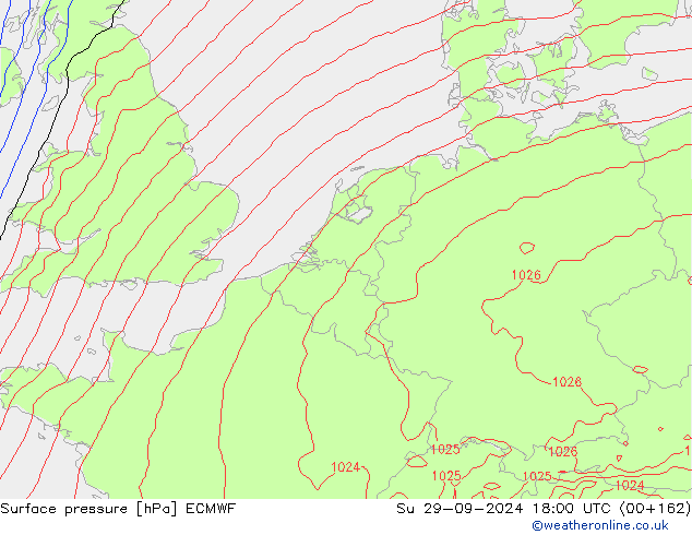 pression de l'air ECMWF dim 29.09.2024 18 UTC