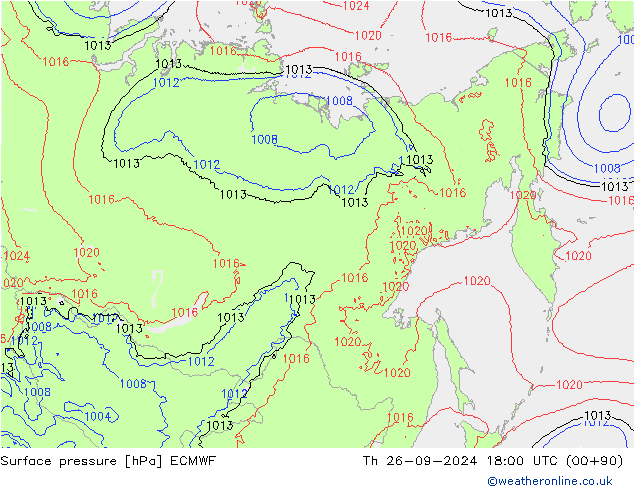 приземное давление ECMWF чт 26.09.2024 18 UTC