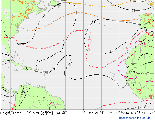 Height/Temp. 925 hPa ECMWF  30.09.2024 06 UTC