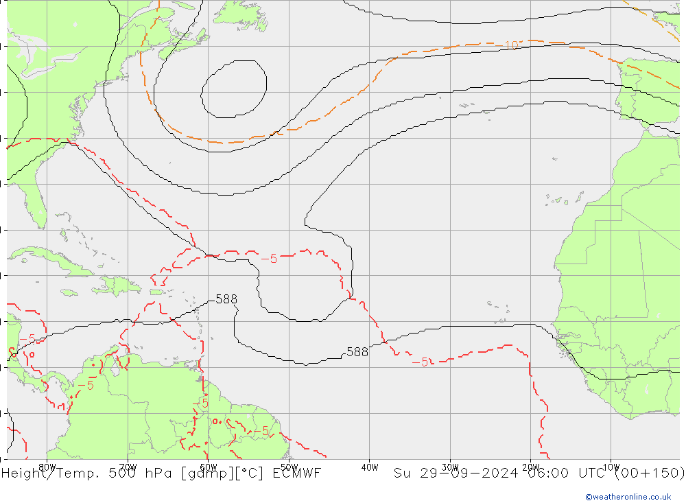 Height/Temp. 500 hPa ECMWF  29.09.2024 06 UTC