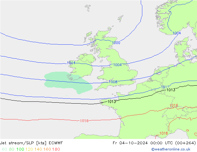 Polarjet/Bodendruck ECMWF Fr 04.10.2024 00 UTC